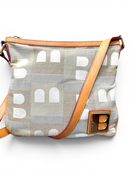 Bally Handbags - Bally Bhayla Vintage Monogram Canvas & Leather Crossbody Bag